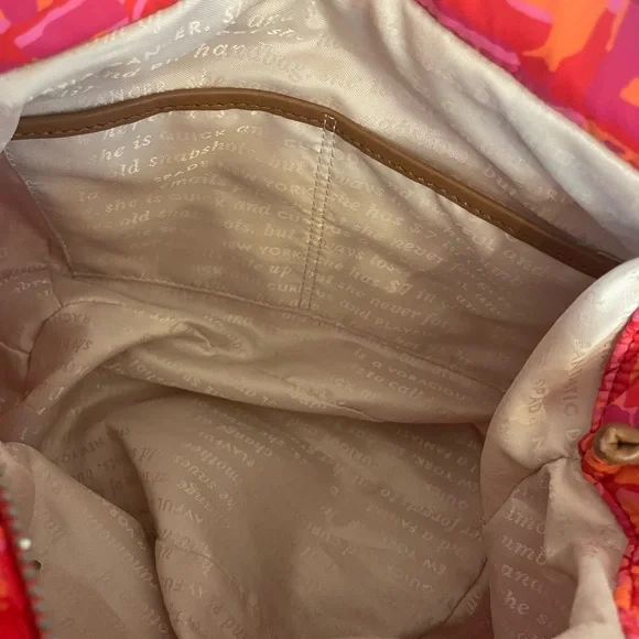 KATE SPADE Quilted Nylon Top Handle / Shoulder Bag w Storybook Lining - Picture 13 of 13